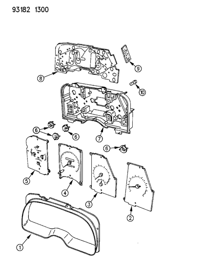 1993 Chrysler LeBaron GTC Instrument Panel Cluster Diagram