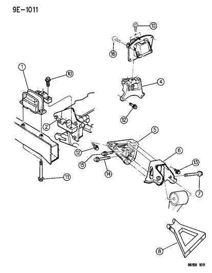 1996 Chrysler Cirrus Engine Mounts Diagram 2 - Thumbnail