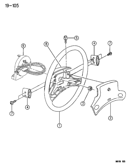 1996 Dodge Neon Clockspring Diagram for 4793485