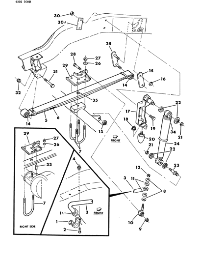 1984 Dodge D350 Stabilizer Bar Link Diagram for 4036005