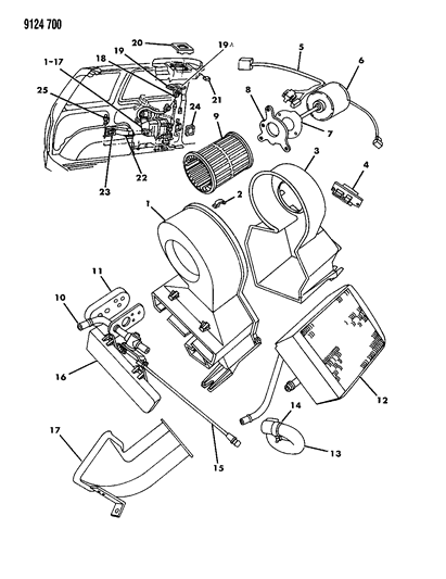 1989 Dodge Caravan Heater Unit Diagram 2 - Thumbnail