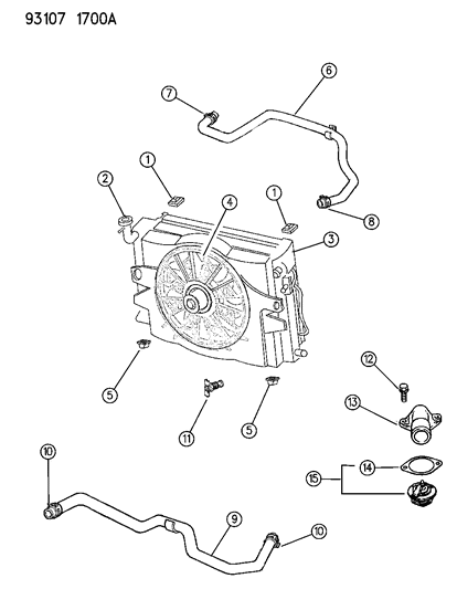1993 Dodge Caravan Radiator & Related Parts Diagram 3 - Thumbnail