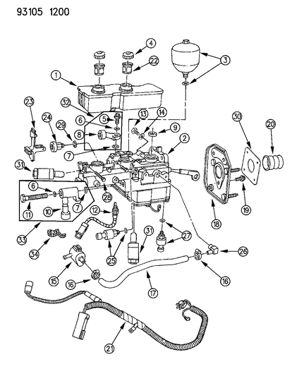 1993 Chrysler New Yorker Salon Master Cylinder Diagram 2 - Thumbnail