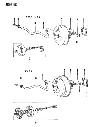 1992 Dodge Ram 50 Booster, Power Brake Diagram 2 - Thumbnail