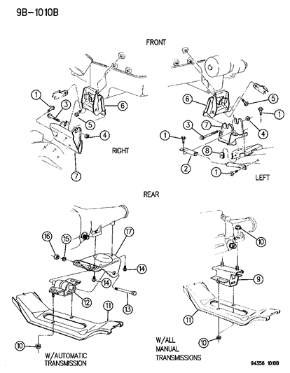 1994 Dodge Dakota Engine Mounting Diagram 2 - Thumbnail