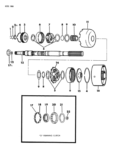 1984 Dodge Rampage Gear Train & Output Shaft Diagram