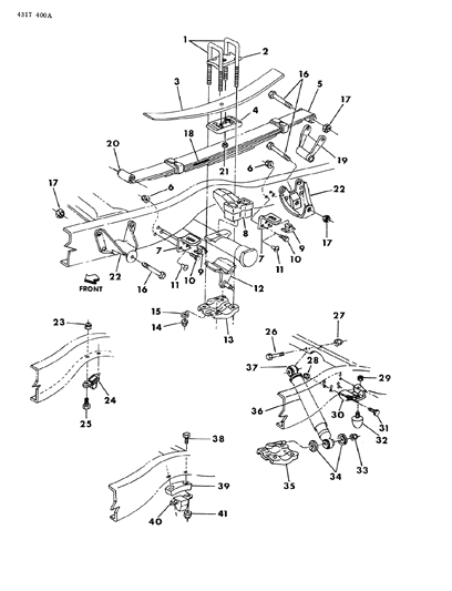 1984 Dodge W150 Leaf Spring Bushing Diagram for 1920540