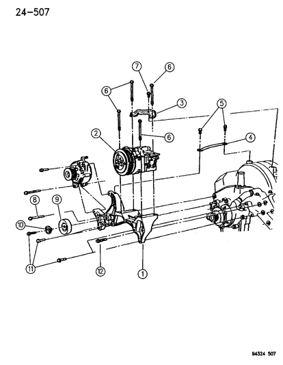 1996 Dodge Dakota Mounting - Compressor Diagram 2 - Thumbnail