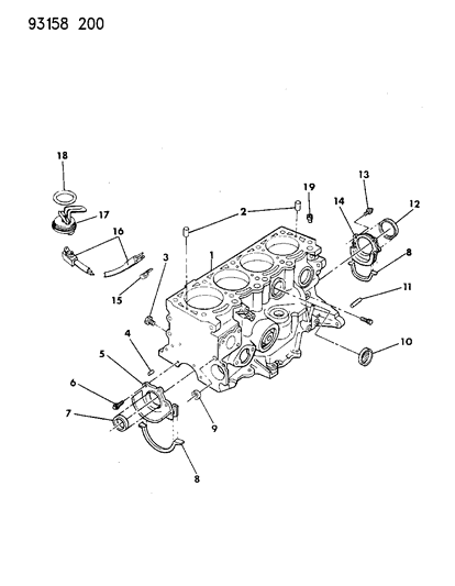 1993 Dodge Shadow Cylinder Block Diagram 1 - Thumbnail