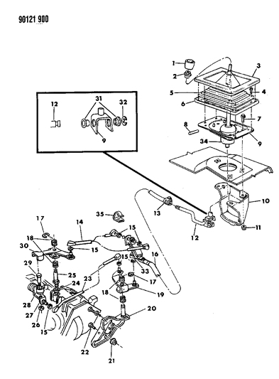 1990 Dodge Omni Pipe Assembly Nut Diagram for 6100499