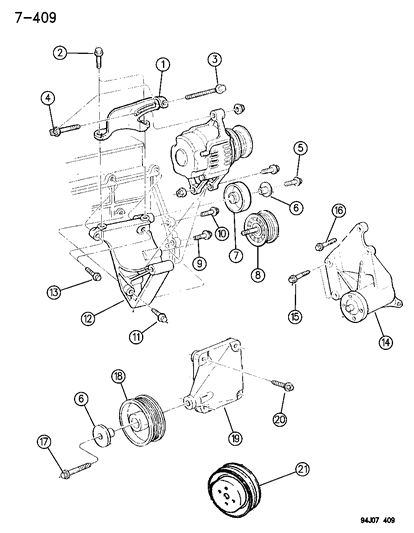 1996 Jeep Cherokee Drive Pulleys Diagram 4 - Thumbnail