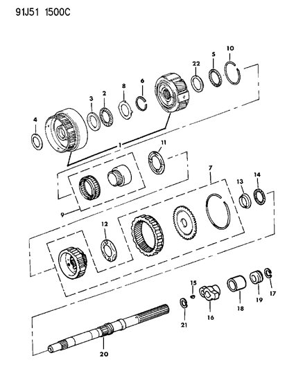 1991 Jeep Comanche Clutch, One Way No. 2 Diagram for 4637036