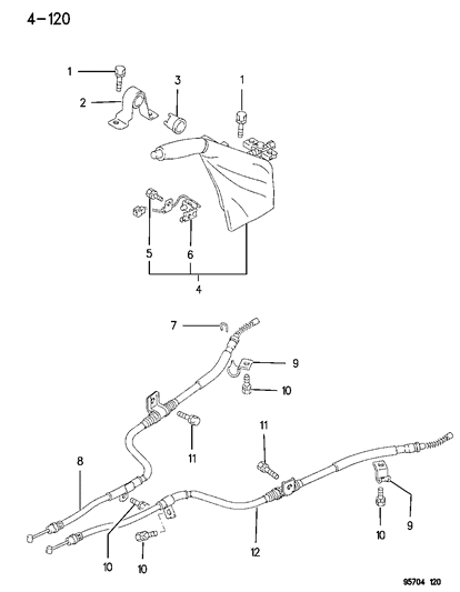 1996 Dodge Stealth Controls, Parking Brake Diagram 2 - Thumbnail