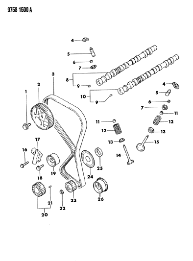 1989 Dodge Colt Intake Valve Diagram for MD127840