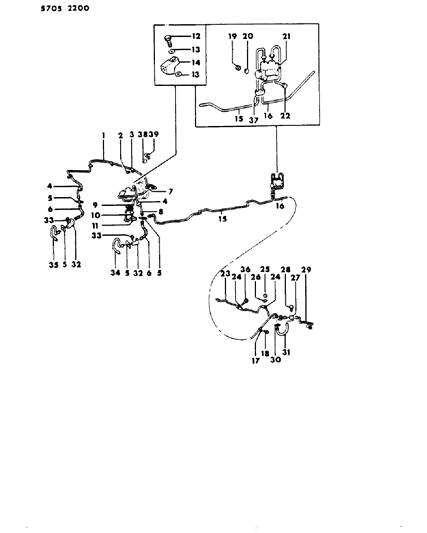 1986 Dodge Ram 50 Lines & Hoses Diagram 1 - Thumbnail