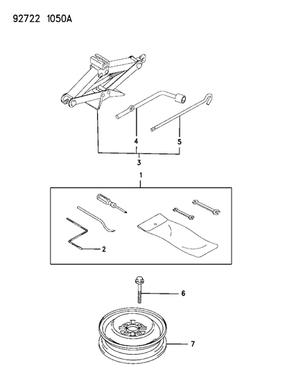 1993 Dodge Colt Wheel, Spare Disc Diagram for MB816432