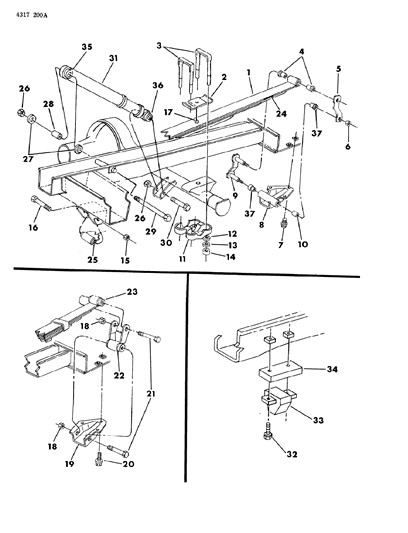 1984 Dodge Ram Van Shackle Bracket, Rear Passenger Side Diagram for 4089314
