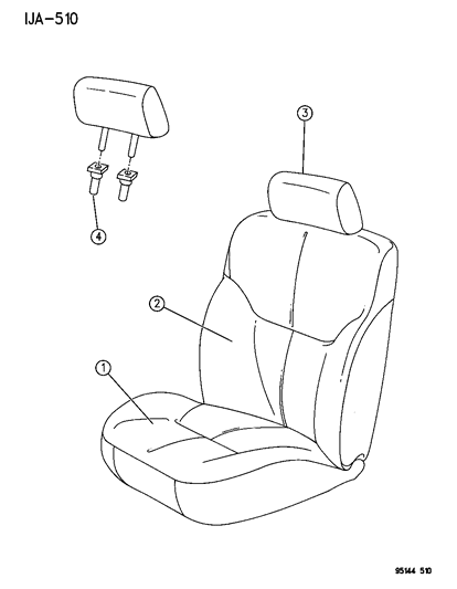 1995 Dodge Stratus Front Seat Diagram 1 - Thumbnail