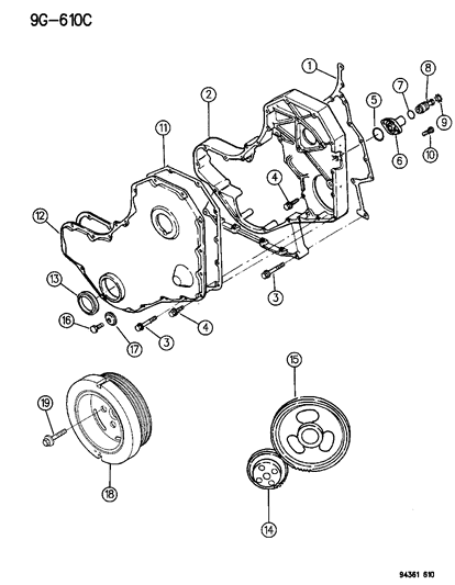 1994 Dodge Ram 2500 Timing Gear & Case & Cover Diagram 1 - Thumbnail