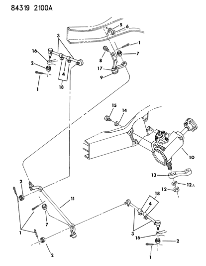 1984 Dodge D350 Gear & Linkage, Steering Diagram 1 - Thumbnail
