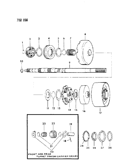1987 Dodge Diplomat Gear Train & Output Shaft Diagram 1 - Thumbnail