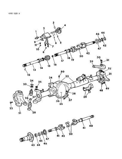 1985 Dodge W350 Joint Package, W/Bearings & Rings, Front Diagram for V8017757AA