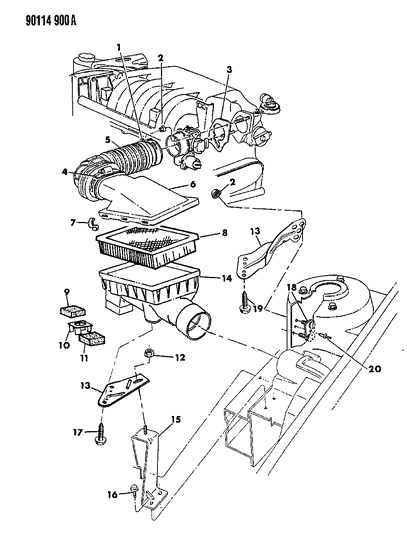 1990 Chrysler New Yorker Base Model Air Cleaner Diagram 3 - Thumbnail