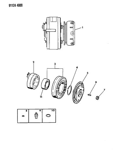 1991 Dodge Spirit A/C Compressor Diagram 1 - Thumbnail