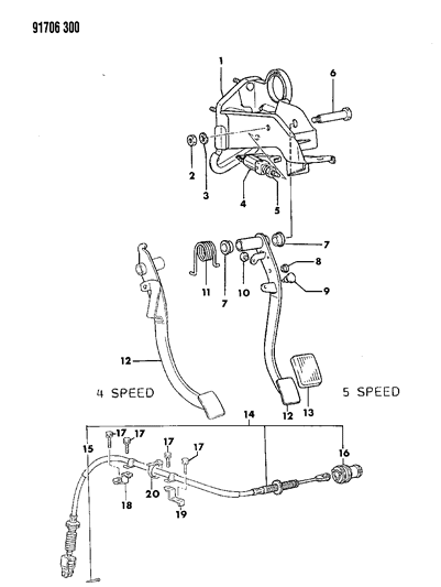 1991 Dodge Colt Clutch Pedal Diagram 1 - Thumbnail
