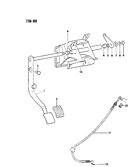 1987 Dodge Ram 50 Clutch Pedal Diagram