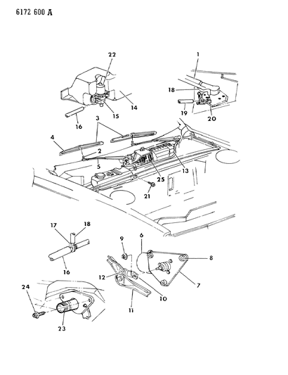 1986 Chrysler LeBaron Base Windshield Wiper & Washer System Diagram