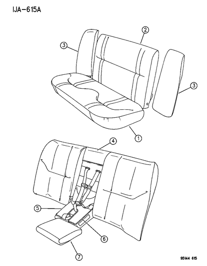 1995 Dodge Stratus Rear Seat Diagram 3 - Thumbnail