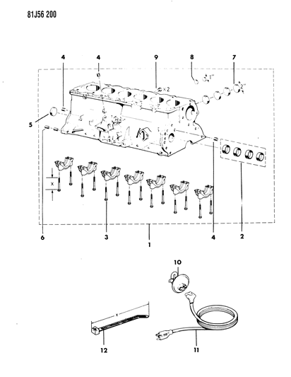 1986 Jeep Wrangler Block , Engine Diagram 2 - Thumbnail