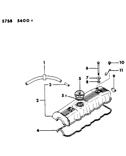 1986 Chrysler Conquest Cylinder Head Cover Diagram 2 - Thumbnail