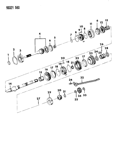1993 Dodge Dakota Gear Train Diagram 2 - Thumbnail