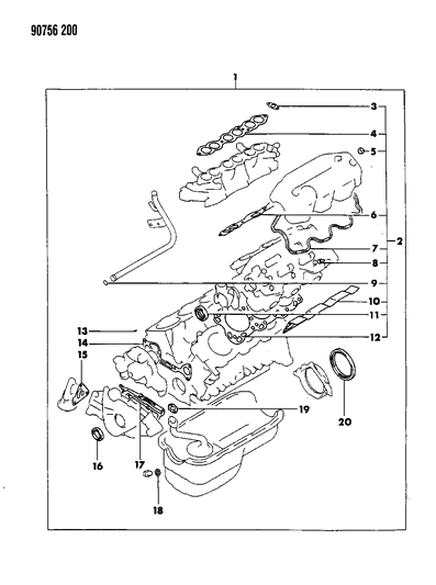 1990 Dodge Ram 50 Engine Gasket Sets Diagram 2 - Thumbnail