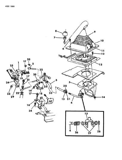 1984 Dodge Aries Grommet, Torque Shaft Frame Bracket Diagram for 5211845