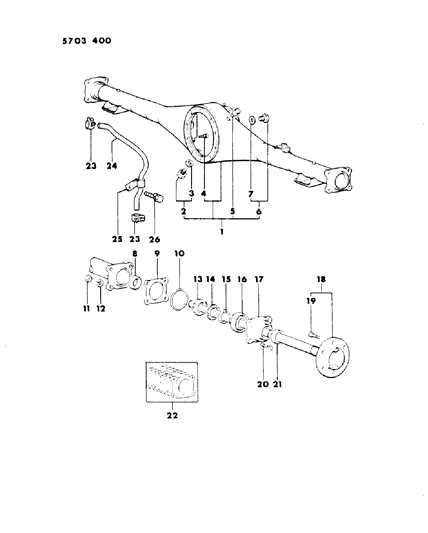 1985 Dodge Ram 50 Bolt, Rear Axle Shaft Bearing Case Diagram for MB092443