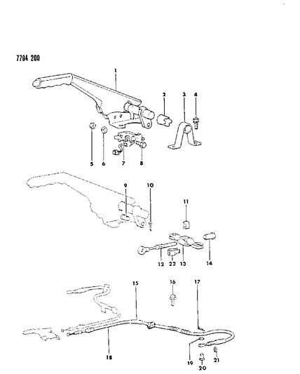 1987 Chrysler Conquest Bushing Parking Brake Lever Diagram for MB140139