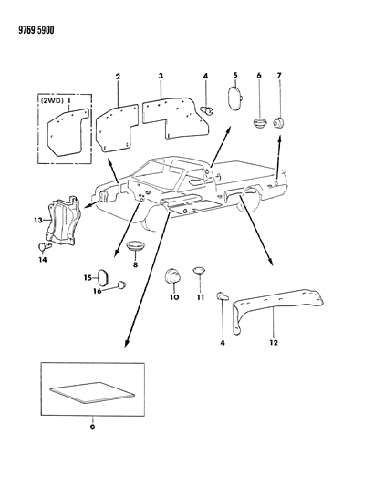 1989 Dodge Ram 50 Plugs Silencers & Insulators Diagram