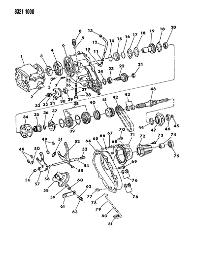 1988 Dodge Dakota Bushing, Transfer Case Extension Housing Diagram for 4338945