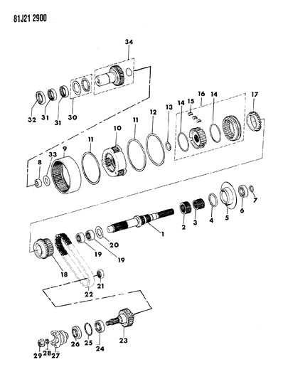 1986 Jeep Comanche Gear Train Diagram 2 - Thumbnail