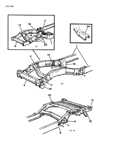 1984 Dodge D350 Frame Diagram 2 - Thumbnail