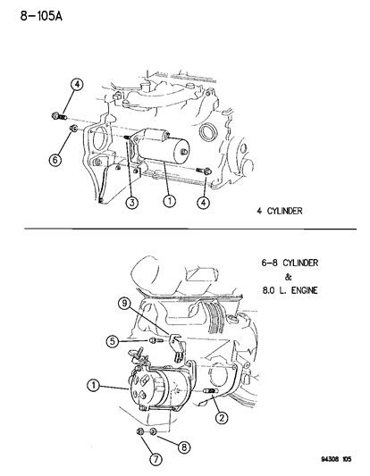 1994 Dodge Ram Wagon Starter, Assembly Diagram for R3005984