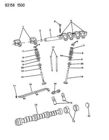 1993 Chrysler New Yorker Salon Camshaft & Valves Diagram 3 - Thumbnail