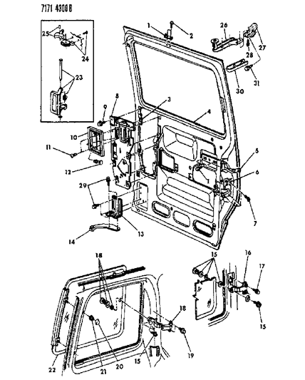 1987 Dodge Grand Caravan Latch Retainer Diagram for 4339313