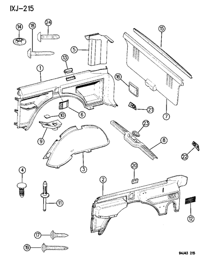 1996 Jeep Cherokee Panels - Interior Trim, Rear Diagram 1 - Thumbnail