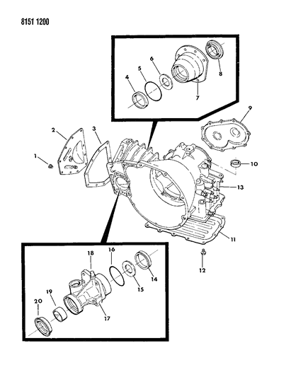 1988 Chrysler New Yorker Base Model Case, Extension And Retainer Diagram