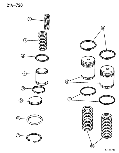 1994 Dodge Intrepid Accumulator Piston & Spring Diagram