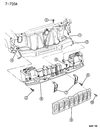 1994 Jeep Grand Cherokee Grille, Rosewood Diagram for 5DN46SEG